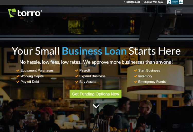 Find the right loan for your business Torro Homepage