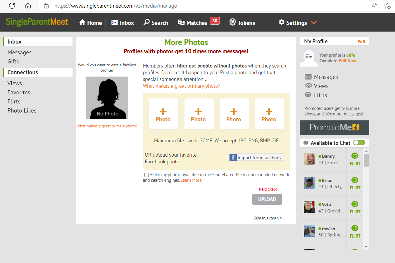 SingleParentMeet Dating Setting Up