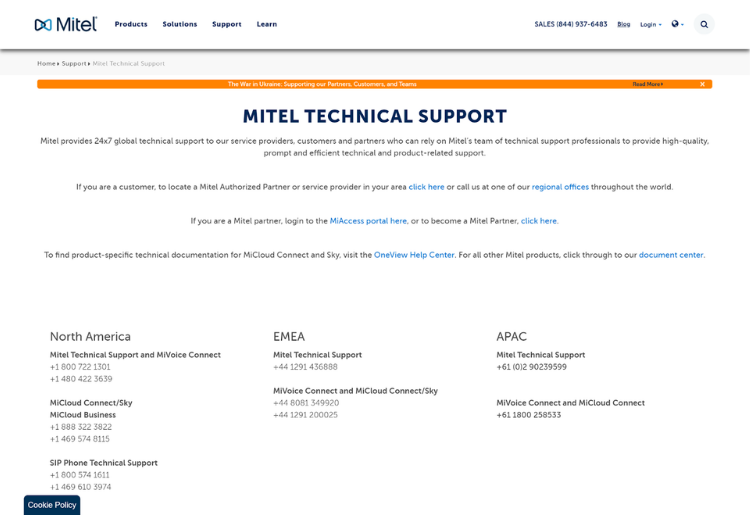 Mitel VoIP Review - Help and Support
