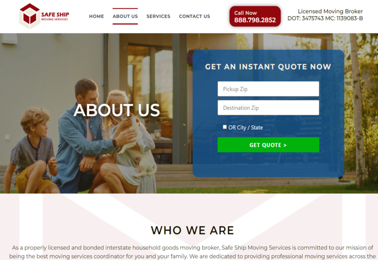 Safe Ship Moving Services: Moving Company Pricing