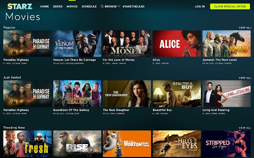 Starz movie streaming