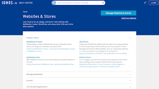 Screenshot of IONOS knowledge base
