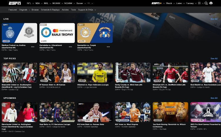 ESPN Plus sports streaming