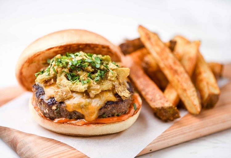 Jalapeno Popper Burger with Chipotle Mayo and Fries Jalapeno Popper Burger with Chipotle Mayo and Fries