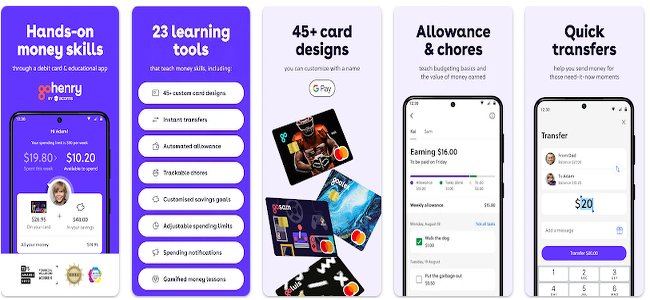 GoHenry savings pot and progress UI