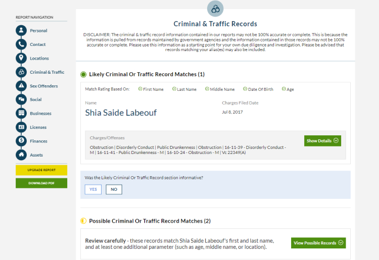 Criminal Records on Intelius