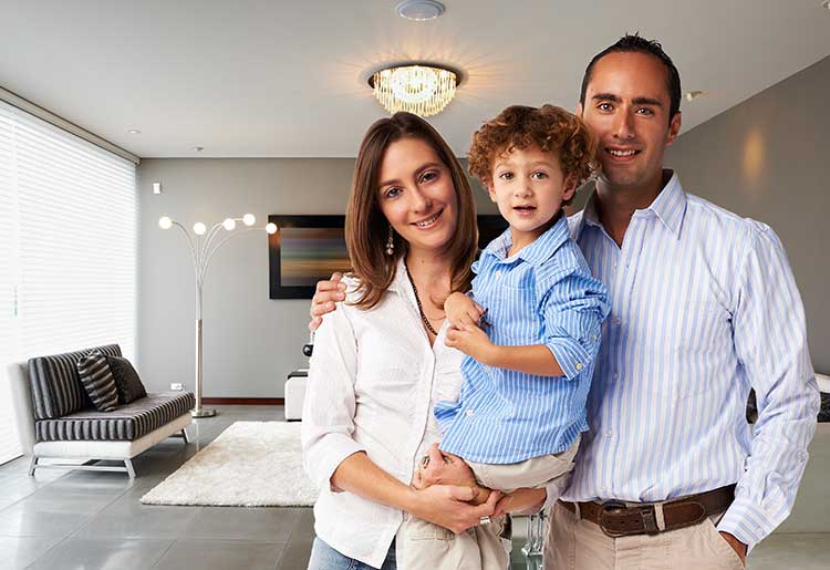 Family posing for picture at home Family love at home
