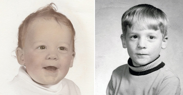 Hanneman childhood photos Hanneman at 1 and 6