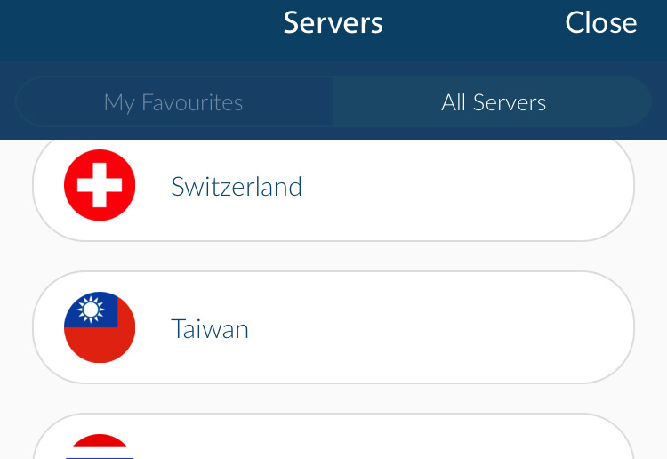 Select server Preferred server