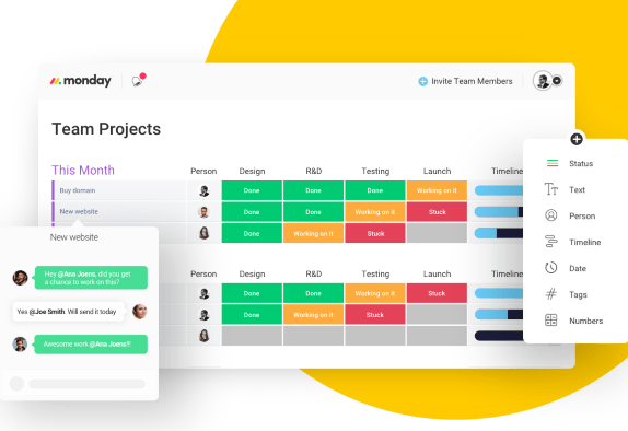 Monday's mobile app is easy to use Monday-App