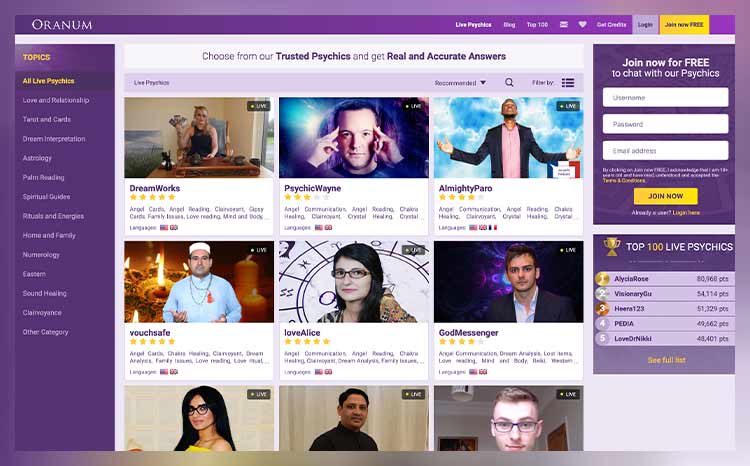 Oranum Psychic readers