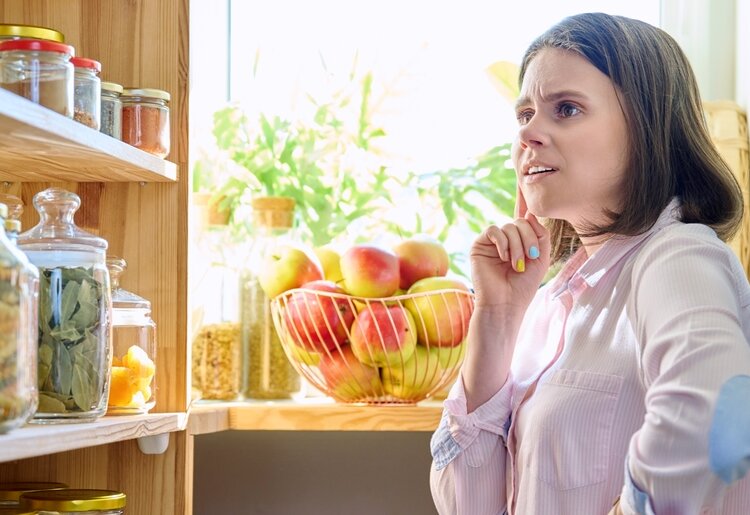 You should check your pantry to see if you already have food you can cook.