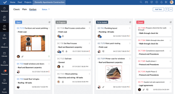 Zoho Kanban task view Zoho1