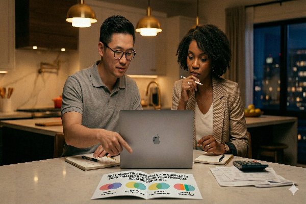 couple at their "money date" table