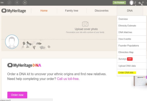 Order dna kit 1 Select order DNA kits