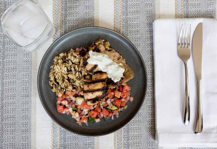 Ready to eat Grilled Chicken Gyro Plate Ready to eat Grilled Chicken Gyro Plate