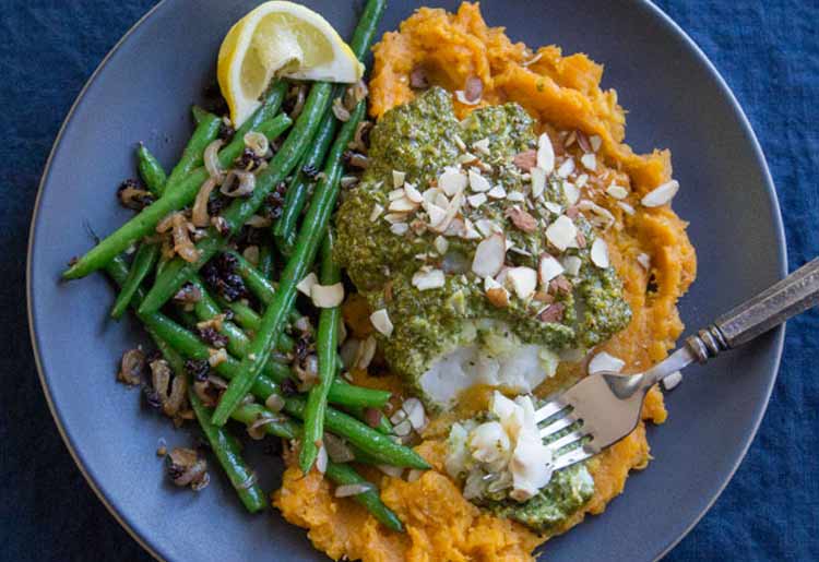 Sage Pesto Baked Cod Sage Pesto Baked Cod