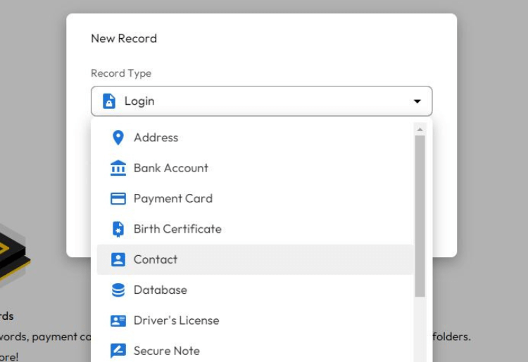 Record creation with Keeper