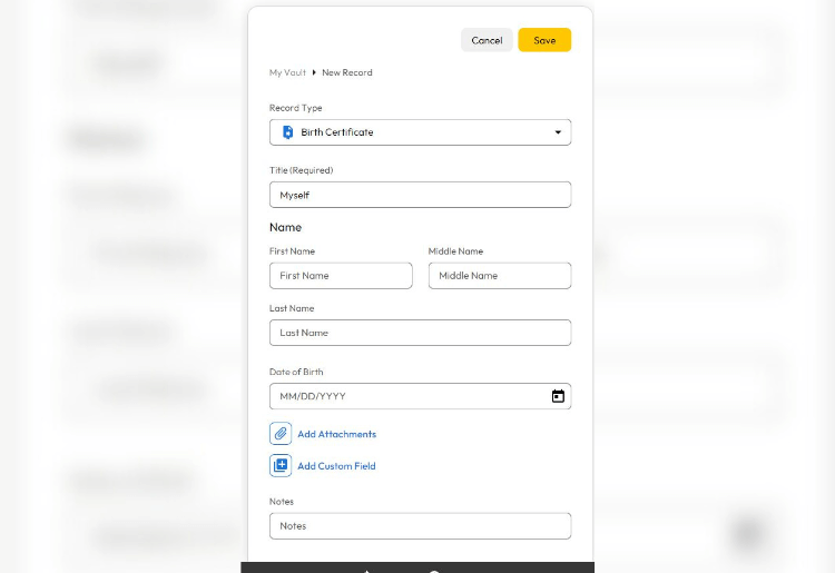 Record creation with Keeper