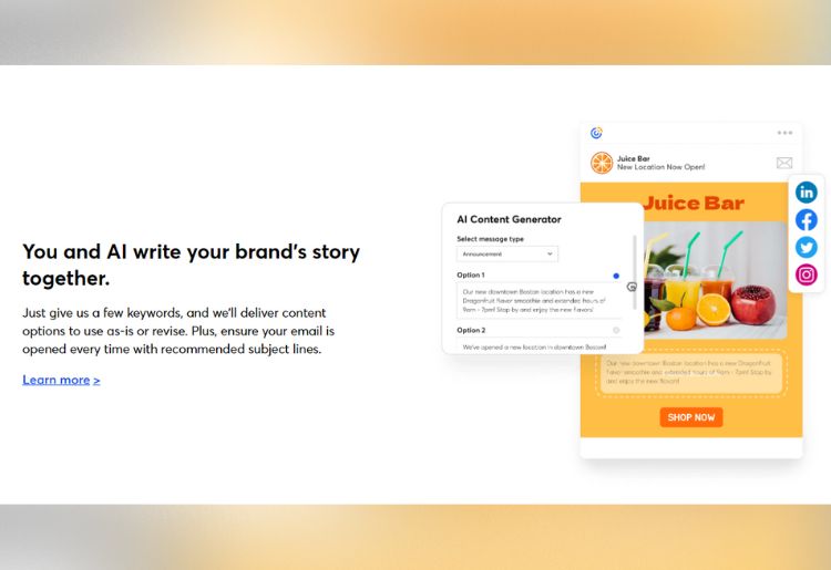 Constant Contact AI feature