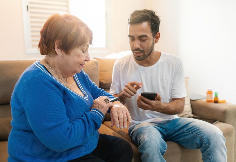 Helping lady set up her Medical ID