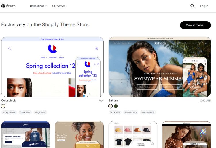 Shopify theme store