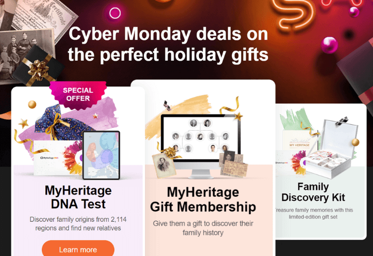 Cyber Monday MyHeritage deals
