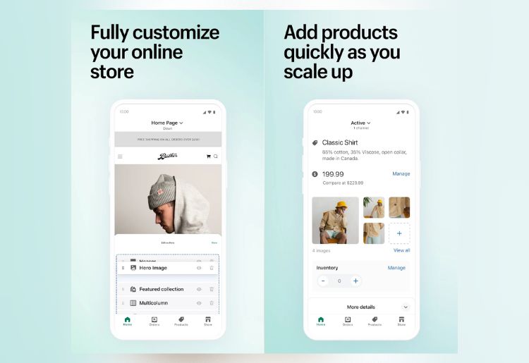 Shopify Ecommerce on mobile