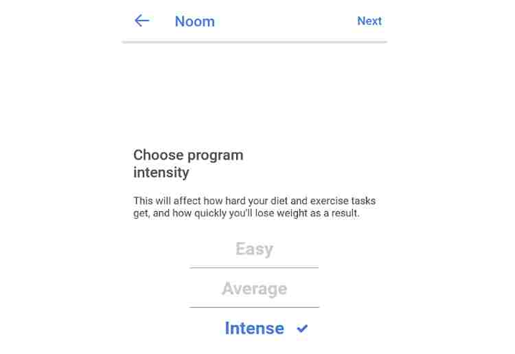 Program intensity Program intensity