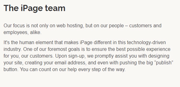 iPage Team about section iPage Team about section