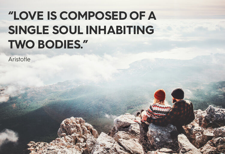 “Love is composed of a single soul inhabiting two bodies.” - Aristotle