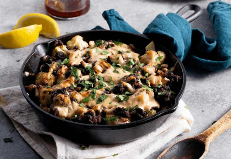 Lamb Siniya Casserole with Cauliflower and Coconut Tahini Lamb Siniya Casserole with Cauliflower and Coconut Tahini