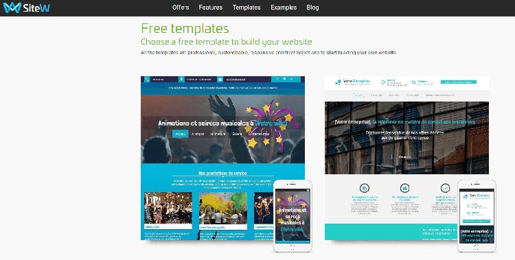 SiteW templates SiteW templates