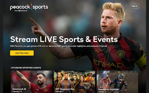 Peacock sports streaming