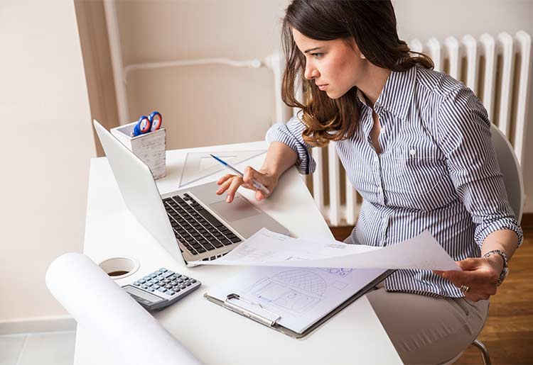 It’s easy to order business checks online Woman ordering business checks online